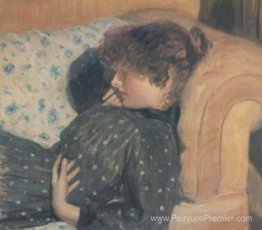 Fille sur un canapé Fille sur un canapé