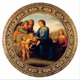 Madonna et enfant avec des saints et des anges Madonna et enfant avec des saints et des anges