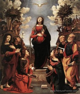 La conception immaculée avec les saints La conception immaculée avec les saints