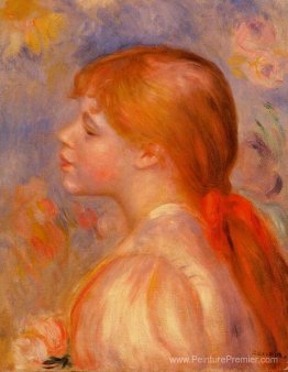 Fille avec un ruban de cheveux rouge Fille avec un ruban de cheveux rouge