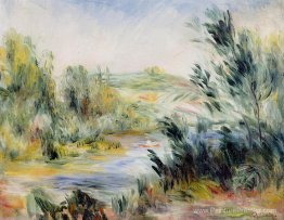 Les rives d'une rivière, rameur dans un bateau Les rives d'une rivière, rameur dans un bateau
