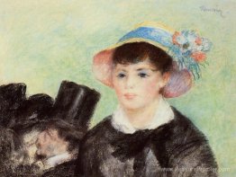 Jeune femme dans un chapeau de paille Jeune femme dans un chapeau de paille