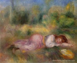 Girl s'est glissé sur l'herbe Girl s'est glissé sur l'herbe