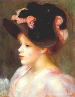 Fille avec un chapeau rose et noir Fille avec un chapeau rose et noir
