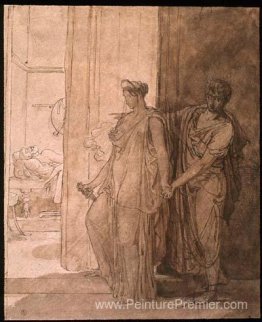 Clytemnestra hésite avant de tuer l'agamemnon qui endorme Clytemnestra hésite avant de tuer l'agamemnon qui endorme