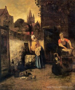 Deux femmes avec un enfant au tribunal Deux femmes avec un enfant au tribunal