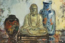 Bouddha avec deux vases Bouddha avec deux vases