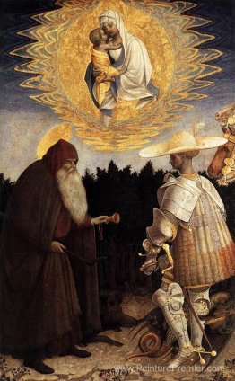 Apparition de la Vierge à Sts Anthony Abbot et George Apparition de la Vierge à Sts Anthony Abbot et George