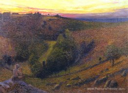 Jouer à des tuyaux au soleil couchant Jouer à des tuyaux au soleil couchant