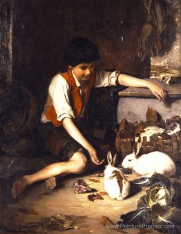 Enfants avec des lapins Enfants avec des lapins
