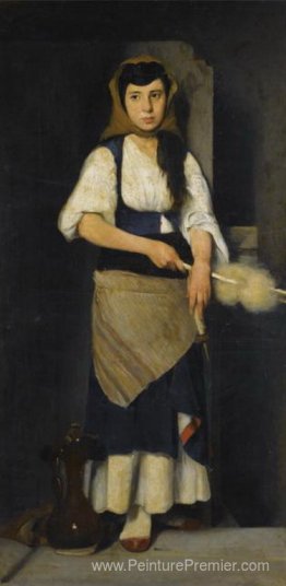 Fille avec affiche et broche Fille avec affiche et broche