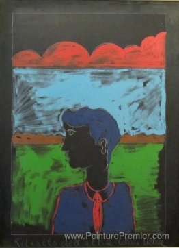 Ritratto dell'attore Alain Delon Ritratto dell'attore Alain Delon