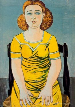 Portrait de femme blonde assise Portrait de femme blonde assise