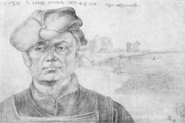 Portrait de la tour Caspar et d'un paysage fluvial Portrait de la tour Caspar et d'un paysage fluvial