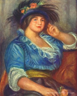 Jeune femme avec une rose dans son chapeau Jeune femme avec une rose dans son chapeau