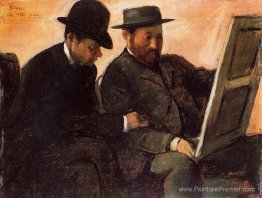 Les amateurs (Paul Lafond et Alhonse Cherfils examinant une pein Les amateurs (Paul Lafond et Alhonse Cherfils examinant une pein