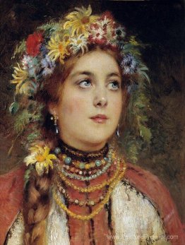 Beauté russe en guirlande d'été Beauté russe en guirlande d'été