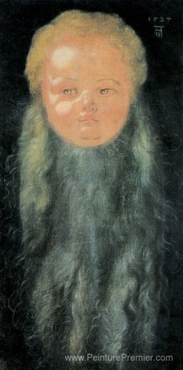 Portrait d'un garçon avec une longue barbe Portrait d'un garçon avec une longue barbe