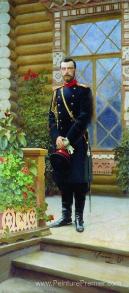 Portrait de l'empereur Nicholas II sur le porche Portrait de l'empereur Nicholas II sur le porche