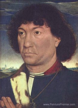 Portrait d'un homme à la prière avant un paysage Portrait d'un homme à la prière avant un paysage