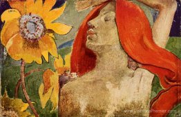 Femme rousse et tournesols Femme rousse et tournesols
