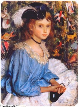 Katya en robe bleue par arbre de Noël Katya en robe bleue par arbre de Noël