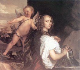 Portrait d'une fille comme l'erminia accompagnée de Cupidon Portrait d'une fille comme l'erminia accompagnée de Cupidon