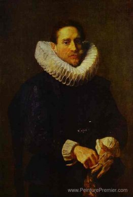 Portrait d'un gentleman, mettant ses gants Portrait d'un gentleman, mettant ses gants