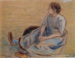 Femme assise sur le sol Femme assise sur le sol