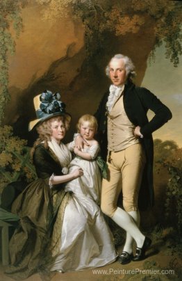 Portrait de Richard Arkwright Junior avec sa femme Mary et sa fi Portrait de Richard Arkwright Junior avec sa femme Mary et sa fi