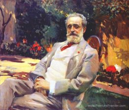 Raimundo de Madrazo dans son jardin parisien Raimundo de Madrazo dans son jardin parisien