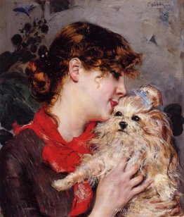 L'actrice Rejane et son chien L'actrice Rejane et son chien