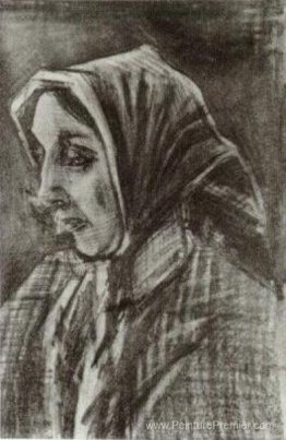 Femme avec châle sur ses cheveux, tête Femme avec châle sur ses cheveux, tête