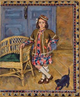La fille dans la robe du Caucase avec un chat (Margot) La fille dans la robe du Caucase avec un chat (Margot)
