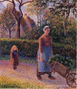 Femme avec une brouette Femme avec une brouette