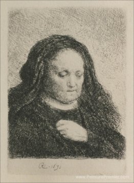 La mère de Rembrandt dans une robe noire, comme une petite impre La mère de Rembrandt dans une robe noire, comme une petite impre