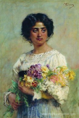 Fille avec un bouquet Fille avec un bouquet