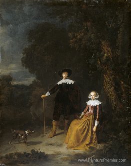 Portrait d'un couple dans un paysage Portrait d'un couple dans un paysage