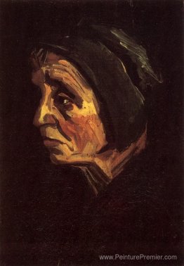 Tête d'une paysanne avec une casquette sombre Tête d'une paysanne avec une casquette sombre