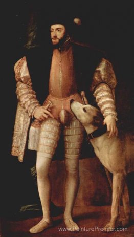 Portrait de l'empereur Charles V avec un chien Portrait de l'empereur Charles V avec un chien