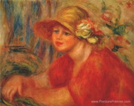 Femme dans un chapeau avec des fleurs Femme dans un chapeau avec des fleurs