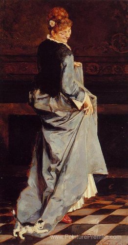 Femme dans une robe verte Femme dans une robe verte