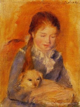 Fille avec un chien Fille avec un chien