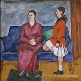 Portrait de S. P. Konchalovsky avec sa fille Portrait de S. P. Konchalovsky avec sa fille