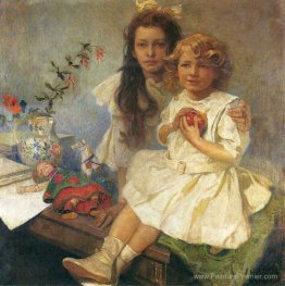 Jaroslava et Jiri les enfants de l'artiste Jaroslava et Jiri les enfants de l'artiste