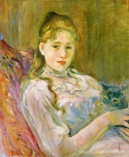 Jeune fille avec chat Jeune fille avec chat