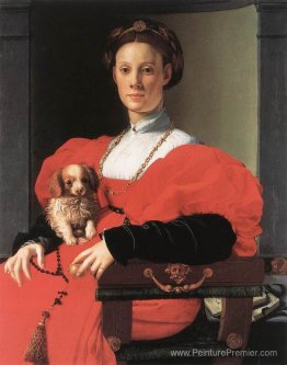 Portrait d'une dame avec un chiot Portrait d'une dame avec un chiot