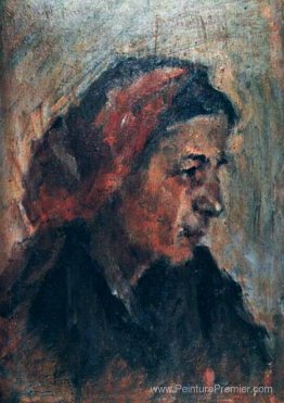Vieille femme avec écharpe rouge Vieille femme avec écharpe rouge