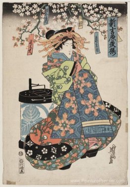 Chôdayû de l'Okamotoya, Kamuro Kakeo et Koyuki Chôdayû de l'Okamotoya, Kamuro Kakeo et Koyuki
