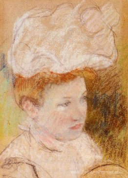 Leontine dans un chapeau rose duveteux Leontine dans un chapeau rose duveteux